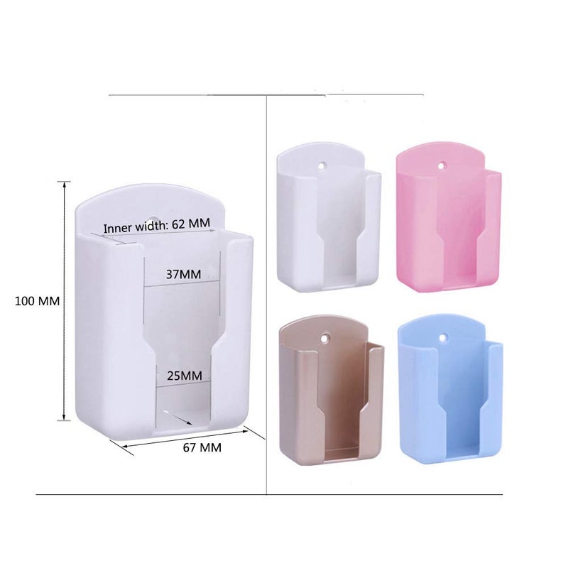 Xinally Pack of 2 Fashion Remote Control Holders Self Adhesive Wall Mount Air Conditioner Media Storage Racks Organizers (White) - Image 2